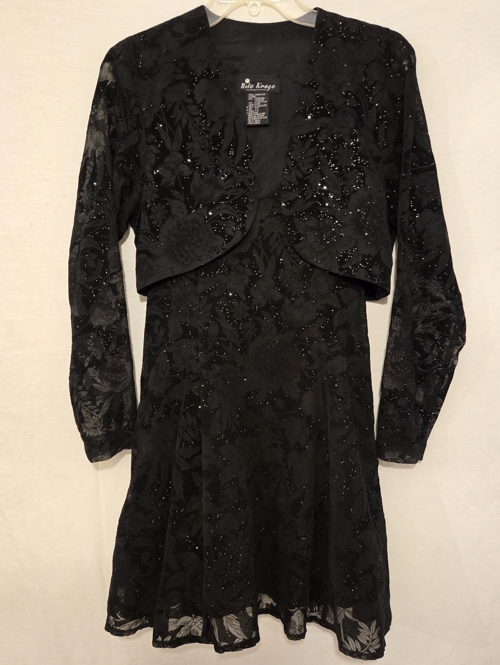 Vintage Nite Kraze Fairy Dress With Jacket Velvet Goth Burnout Glitter  Size 7/8